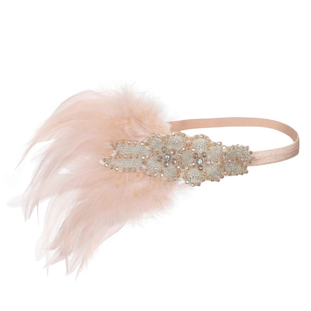 4645 Flapper Feather Headband 1920s Art Deco Roaring 20s Great Gatsby